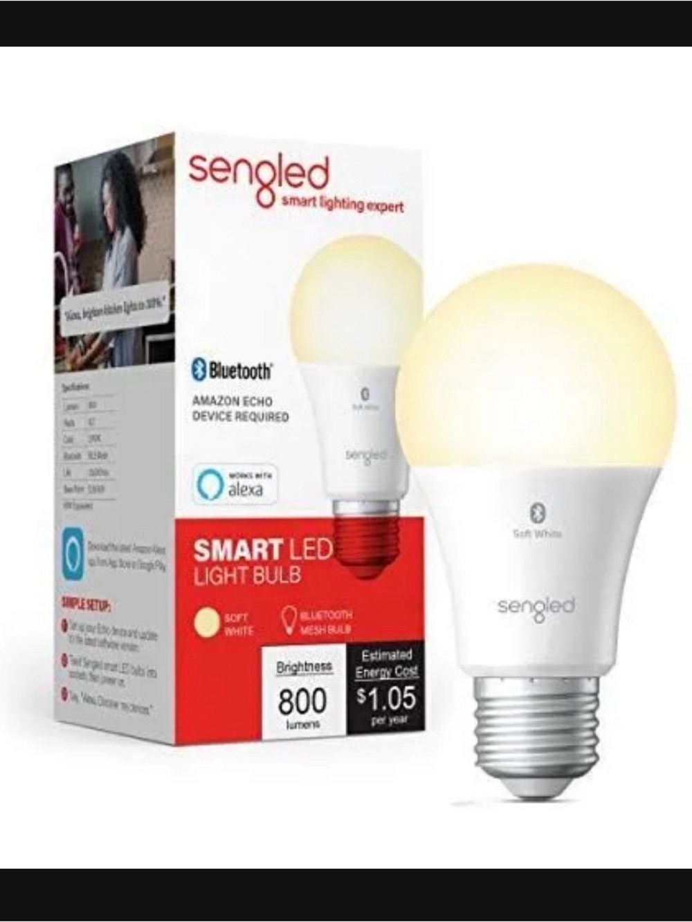 2 pack - Sengled Smart LED Soft White Bluetooth Light Bulb - Soft White